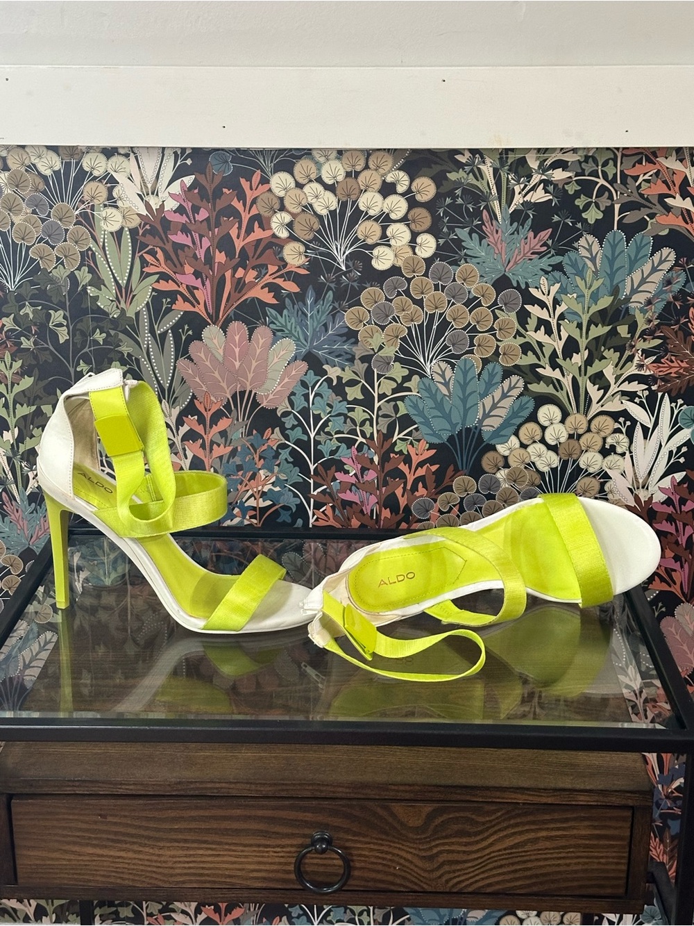 ALDO Neon Lime Strappy High Heel Sandals